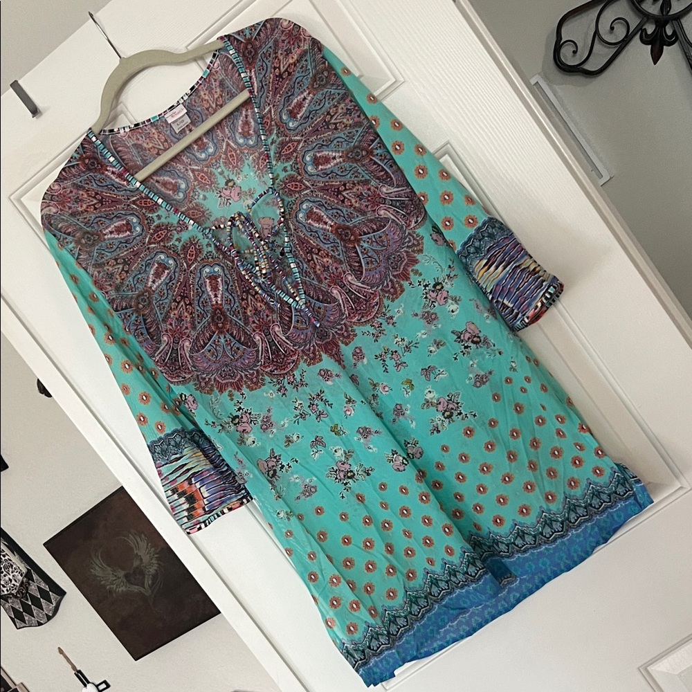 Women's Multicolor Paisley Swim Cover-up